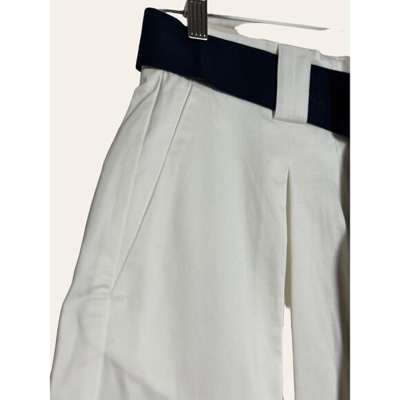 Eleventy Platinum High Waist White Cotton Pleated Belted Skort Size 2 - Picture 2 of 5